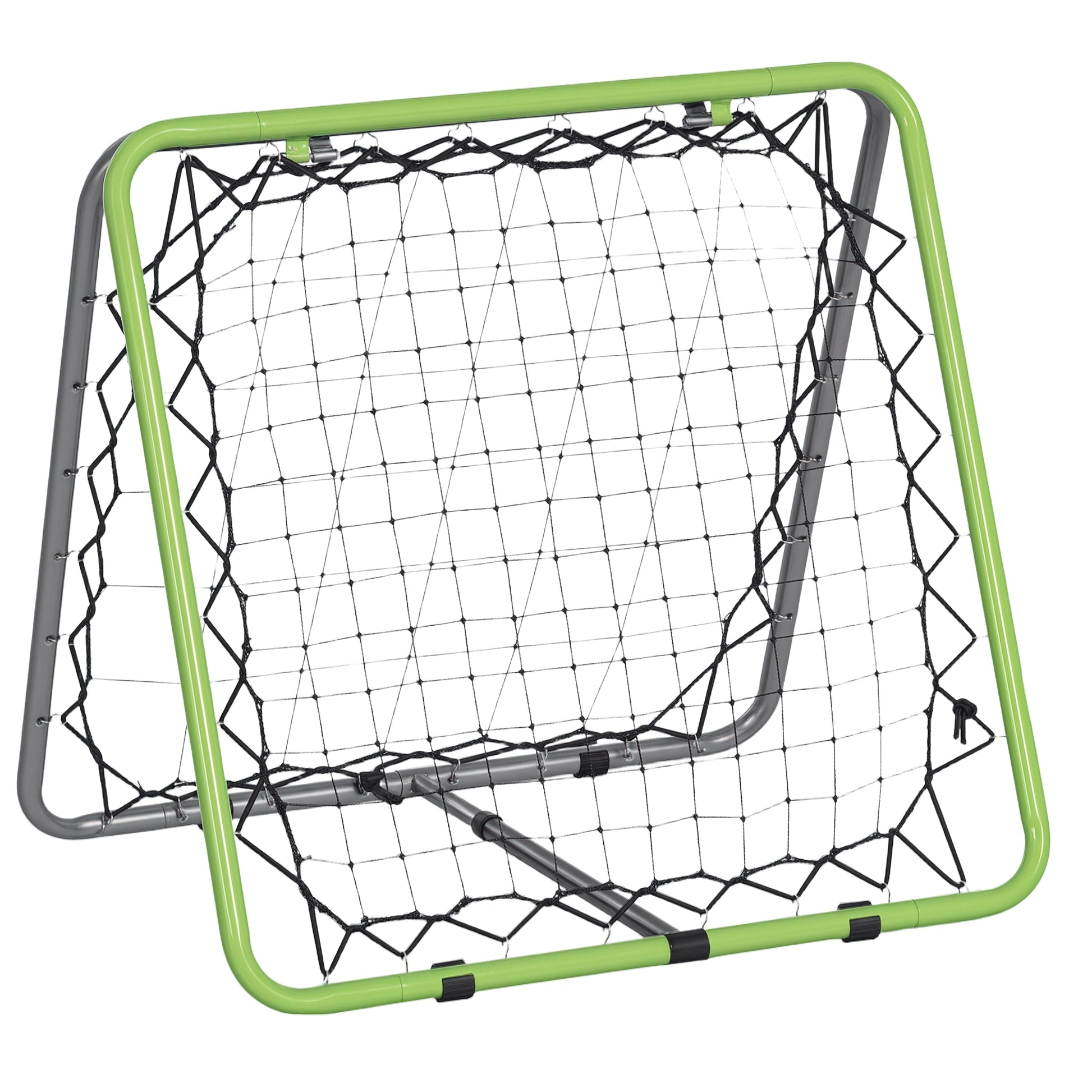 HOMCOM Fußball Rebounder Kickback Tor Rückprallwand Netz für Baseball beidseitiger Rückprall verstellbar 5 Stufen Grün Schwarz   Aosom.de