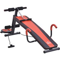 HOMCOM Sit Up Bank verstellbare Bauchtrainer Trainingsbank gepolstert 120kg belastbar Rot Schwarz 166x53x52-60cm für effektives Bauchtraining   Aosom.de