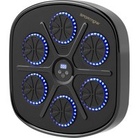 SPORTNOW Music Boxing Machine, elektronische Bluetooth Boxmaschine mit LED-Leuchten, Musik, Wandmontage Boxziel für Erwachsene, Heimübungen, Schwarz   Aosom