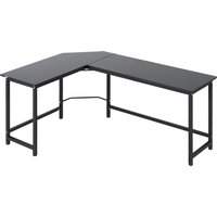 Vinsetto Computertisch Eckschreibtisch höhenverstellbar Metall Schwarz 168 x 120 x 75 cm für Home Office & Arbeitszimmer   Aosom.de