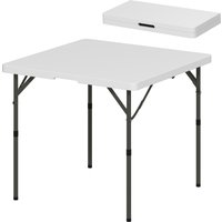 Outsunny Picknicktisch, Klappbarer Campingtisch, Höhenverstellbar Klapptisch, für Gartenpartys, Camping, Grillen, Kunststoff, Metall, Weiß   Aosom