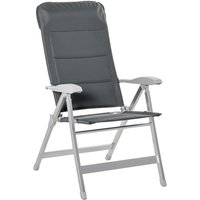 Outsunny Gartenstuhl klappbar hoch verstellbar mehrere Positionen, Armlehnen, Kopfstütze, Alu. Oxford wasserabweisend dunkelgrau   Aosom