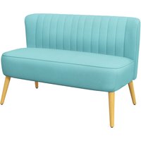 HOMCOM kleines Zweisitzer Sofa, belastbar bis 150 kg, Sofa pflegeleicht, Sofa Retro, Grün   Aosom.de
