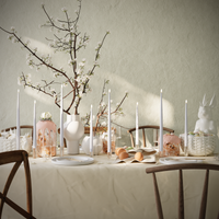 LED-Kerzenlicht Mit Lack Paket – Mist Blue – 4 Stück 38 cm | 4 Stück 28 cm