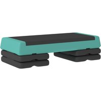 SPORTNOW Aerobic-Step, rutschfeste Step-Plattform, 3-stufig höhenverstellbar (10,5/15,5/20,5 cm), belastbar bis 250 kg, 77×36×20,5 cm, Grün/Schwarz   Aosom