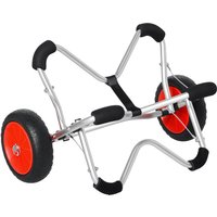 HOMCOM Kajakwagen Alu Bootswagen faltbar mit PU-Reifen bis 75 kg, Transportwagen 75x43x46 cm, ideal für Kajak & Boot   Aosom.de