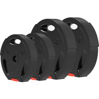 SPORTNOW 4er-Set Hantelgewichte, 2 x 2,5 kg/5kg Gewichte, Hantelscheiben-Set, Gewichtsscheiben für 2,5 cm Hantelstange, Ø 25/30 mm Bohrung, Schwarz   Aosom