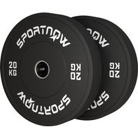 SPORTNOW 2er-Set Hantelgewichte, 2 x 20kg Gewichte, Hantelscheiben-Set, Gewichtsscheiben für 5 cm Hantelstange, Ø 50 mm Bohrung, Schwarz   Aosom