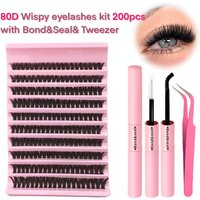 Cross border hot selling 80D eyelashes thick curling 10 rows of large capacity single cluster DIY self grafted segmented false eyelashes