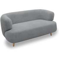 Sofa 800014, 2-Sitzer, runde Ecken, Holzfüße Eiche, 2er Couch, 86 x 73 x 160 cm (BxTxH), grau   Aosom