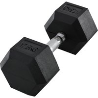 HOMCOM Hexagon Gummihanteln 17,5kg Gusseisen Krafttraining Schwarz   Aosom