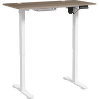 Vinsetto Elektrischer Steh-Sitz-Schreibtisch höhenverstellbar mit Speicherfunktion, höhenverstellbarer Schreibtisch 72-116 cm, Maße 120L x 60B cm natürlich und weiß   Aosom
