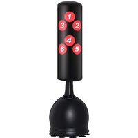 HOMCOM Freistehender Boxsack 165 cm Heavy Duty mit Saugnapf-Basis, Schwarz, ideal für Profis & Anfänger im Boxtraining   Aosom.de