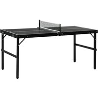 SPORTNOW Mini Tischtennistisch faltbar, Innen-Tischtennistisch mit Netz, Bällen, Griff, für drinnen und draußen 152 x 76 x 72 cm, schwarz   Aosom