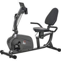 HOMCOM Liege-Heimtrainer Hometrainer magnetisch LCD-Display verstellbarer Sitz 2 Widerstandsbänder schwarz   Aosom