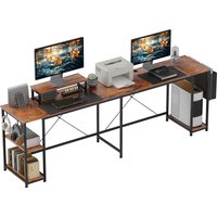HOMCOM L-förmiger Schreibtisch 168 x 120 cm Eckschreibtisch mit Ablagefächern, Aufbewahrungstasche Umkehrbar Computertisch mit Monitorständer GamingTisch für Büro, Heimbüro, Rustikal-Braun   Aosom
