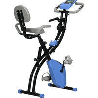 HOMCOM Heimtrainer X-Bike 2-in-1 Fahrradtrainer mit LCD-Display klappbar Trimmrad 8-stufiger Magnetwiderstand und Spannseil 97x51x115 cm   Aosom.de