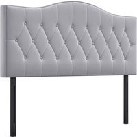 HOMCOM Kopfteil  Stilvolles gepolstertes Bett-Kopfteil in Grau, Pappel und Polyester, Modernes Design, 185x8x134cm  Aosom