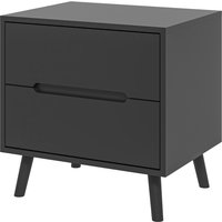 HOMCOM Nachttisch Nachttisch mit 2 Schubladen, moderner Stil für Schlafzimmer, Wohnzimmer, 50 x 40 x 50,5 cm, schwarz   Aosom