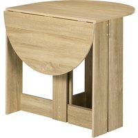 HOMCOM Klapptisch für Küche Esszimmer 2 Klappen - Ausziehtisch oval - in Eichenholz   Aosom