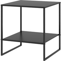 HOMCOM Beistelltisch Couchtisch mit Ablage 40x40x45 cm, Kaffeetisch mit Stahlrahmen, Nachttisch für Wohnzimmer & Schlafzimmer in Schwarz   Aosom.de