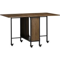 HOMCOM Esstisch klappbar mobil für 6 Personen, Ablage für kleine Räume, bis 50kg, 130x80x74cm, hellbraun   Aosom.de