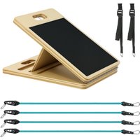 SPORTNOW Pilatesstangenset mit 6 verstellbaren Widerstandsbändern und höhenverstellbarer Trittplatte, Pilates-Trainingsausrüstung für Zuhause, Blau   Aosom