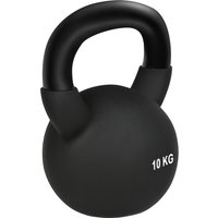 HOMCOM Kugelhantel 10 KG Gusseisen mit Neopren-Beschichtung, bodenschonend, ideal für Fitness & Krafttraining, schwarz   Aosom.de