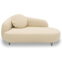 Outdoor Sofa 300 011 Longchair links, Gartensofa, Gartenmöbel, Outdoor Möbel, beige, 177 x 105 x 79 cm   Aosom