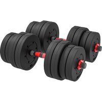 HOMCOM 2 in 1 Hanteln Set 30 kg verstellbare Kurzhantel & Langhantel professionell Dumbbell Krafttraining und Gewichtheben für Zuhause Fitness   Aosom