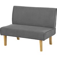 HOMCOM 2 Sitzer Sofa, Couch mit Cord-Optik, Holzbeine, Gepolsterter Polstersofa, Doppelsofa für Schlafzimmer, Wohnzimmer, 110 x 62 x 85 cm, Grau   Aosom