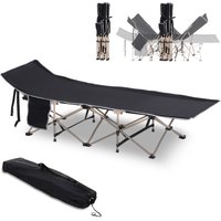 Outsunny Feldbett Faltbares Campingbett mit Tragetasche 190 x 68 x 52 cm Oxford Schwarz ideal für Camping & Outdoor Aktivitäten   Aosom.de