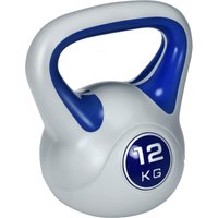 SPORTNOW Kettlebell 12 KG, bodenschonende Kugelhantel für Krafttraining & Fitness, blau, ideal für Home Workout   Aosom.de