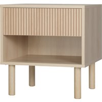 HOMCOM Nachttisch Nachtschrank mit Schublade und Fach Skandinavischer Stil 47 x 47 x 50 cm Naturholz   Aosom