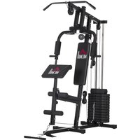 HOMCOM Fitness-Station mit 12 Gewichtsblöcken à 5,5 kg für ein umfassendes Training - 135 x 103 x 210 cm   Aosom