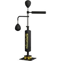 SPORTNOW Boxsack freistehend 140-205cm aufblasbarer Standboxsack mit Pumpe, Saugfuß 2 Reflexsbälle Punchingball Set höhenverstellbar Kickboxsack Boxing Trainer für Erwachsene Jugendliche Krafttraining   Aosom