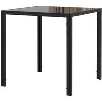 HOMCOM Esstisch Quadratischer Küchentisch für 4 Personen, Esszimmertisch aus Hartglas, bis 80 kg belastbar, für Küche, Esszimmer, 75 x 75 x 75 cm, Schwarz   Aosom