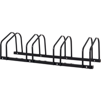 HOMCOM Fahrradständer für bis zu 5 Räder, wetterfest & langlebig, Boden- und Wandmontage aus Stahl, Silber, 145x33x27cm   Aosom.de