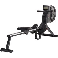 HOMCOM Rudergerät einklappbar mit Rudersitz 16 Widerstandsstufen Schwungmasse 25 kg bis 130 kg Stahl Schwarz 225x55x88cm für Fitness   Aosom.de