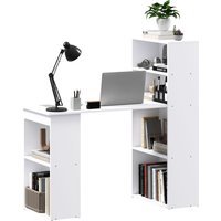 HOMCOM Schreibtisch Küchentisch mit Regal 120x55cm Computertisch Laptoptisch Arbeitstisch in Weiß für Büro & Home Office   Aosom.de