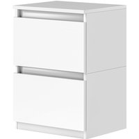 HOMCOM Nachttisch mit 2 Schubladen, Beistelltisch, Nachtschrank mit Stauraum, Nachtkommode für Schlafzimmer, Wohnzimmer, ca. 40 x 32 x 56 cm, Weiß   Aosom