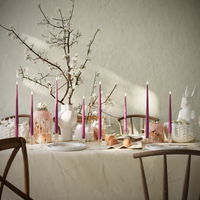 LED-Kerzenlicht Mit Lack – Violett – 4 Stück 38 cm | 4 Stück 28 cm