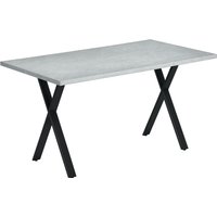 HOMCOM Esszimmertisch für 6 Personen in Steinoptik mit Stahlbeinen, Grau 140x80x76cm, modern & stabil für Essbereich   Aosom.de