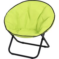 Outsunny Campingstuhl Faltbar Campingsessel mit Lehne, Klappstuhl bis 120kg, gepolstert Moonchair Extra Breit, Faltsessel Outdoor Stuhl für Garten, Balkon, Camping, Gelb   Aosom