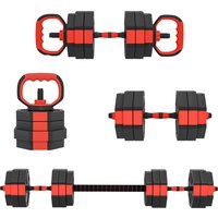SPORTNOW 4-in-1 Hantelset Kurzhantel Set Kurzhanteln Langhanteln verstellbar 25 KG Hanteln Set Dumbbell mit Verbindungsrohr Sternverschlüsse Kurzhantelset für Krafttraining Zuhause   Aosom