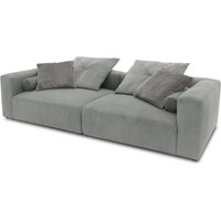 Bigsofa 800008, 2-Sitzer in Cord, mit Filzgleitern, 2er Couch, 304 x 135 x 69 (BxTxH), hellgrau   Aosom