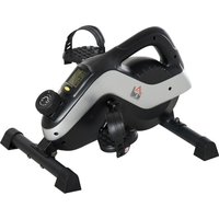 HOMCOM Mini Heimtrainer Pedaltrainer für Beintraining Pedal-Trainer mit LCD-Display Befestigungsgurt Anti-rutschmatte Beintrainer für Senioren Zuhause Heim Büro Schwarz+Silber   Aosom