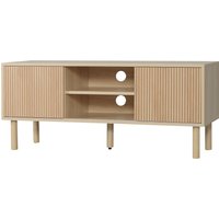 HOMCOM TV-Möbel TV-Ständer für Fernseher bis zu 50 Zoll mit 2 Schiebetüren und 2 Fächern mit Kabelmanagement - 115 x 40 x 49 cm   Aosom