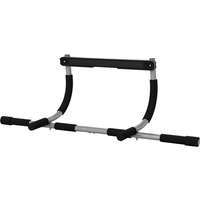 HOMCOM Klimmzugstange Multifunktions-Trainingshalterung Türreck aus Stahl mit Schaumstoffgriffen Schwarz Grau 92x40x17cm für Fitness Zuhause   Aosom.de