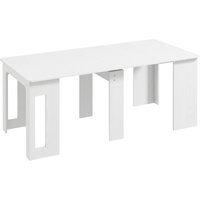 HOMCOM Esstisch, 60-180x85cm Ausziehbar Küchentisch für bis 6 Personen, Modern Esszimmertisch, für Wohnzimmer, Esszimmer, Küche, Weiß   Aosom